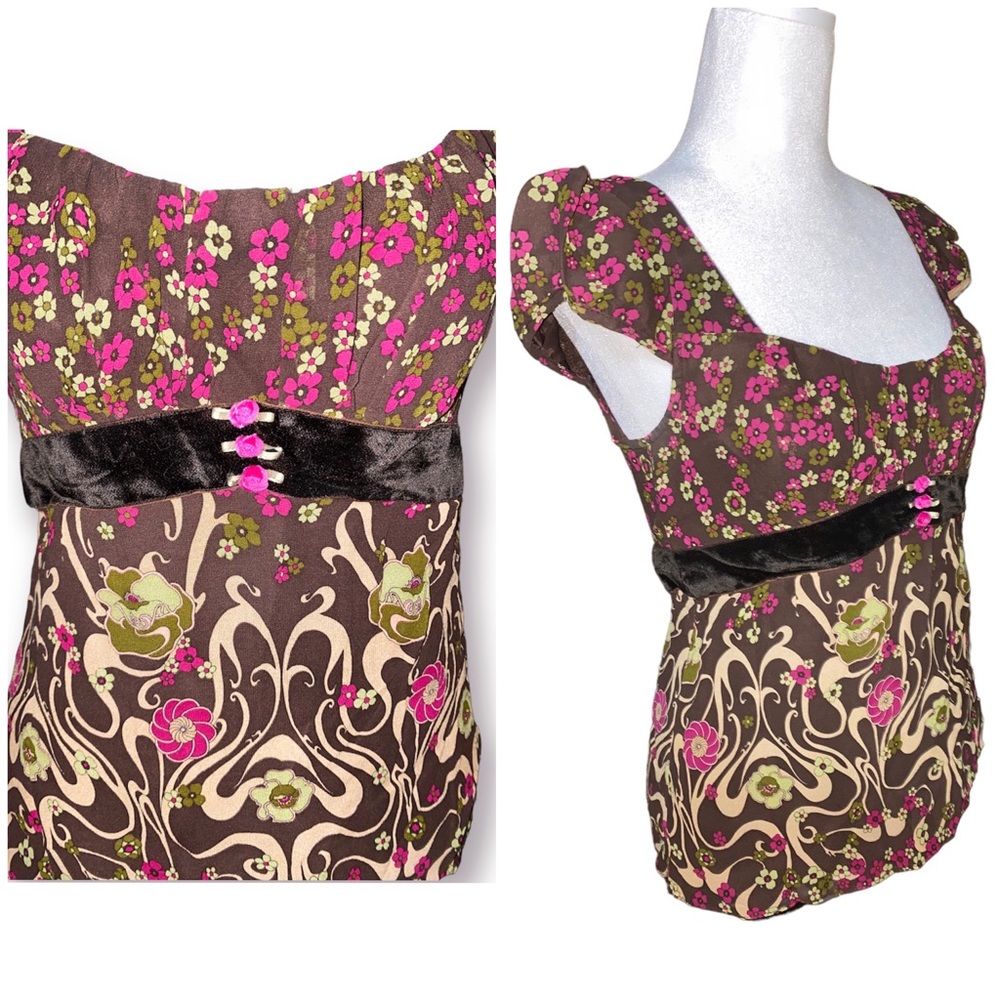 Rare Vintage Y2K Silk Floral top as seen on Rory Gilmore in Gilmore Girls - Picture 4 of 4